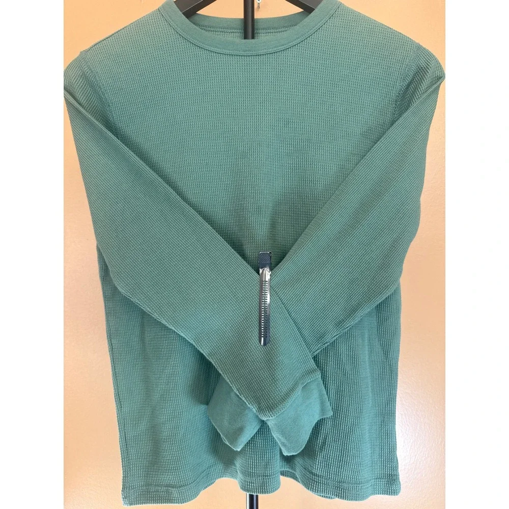Old‎ Navy Kids Green Waffle Knit Long Sleeve Thermal Shirt Size L 10-12